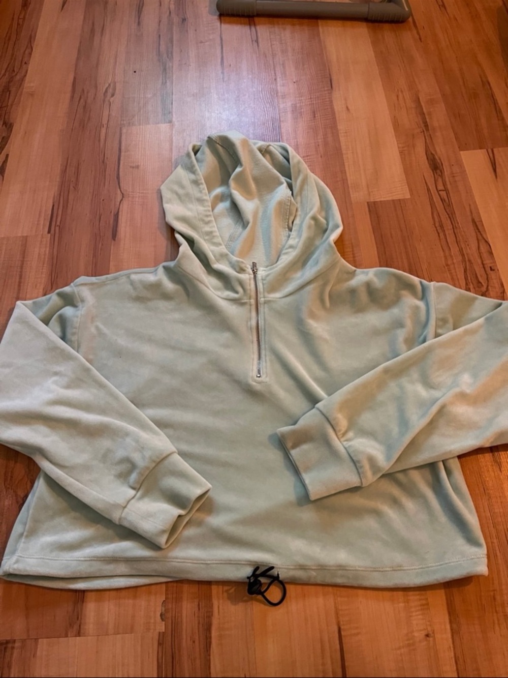 Forever 21 Sage Half-Zip Hooded Pullover